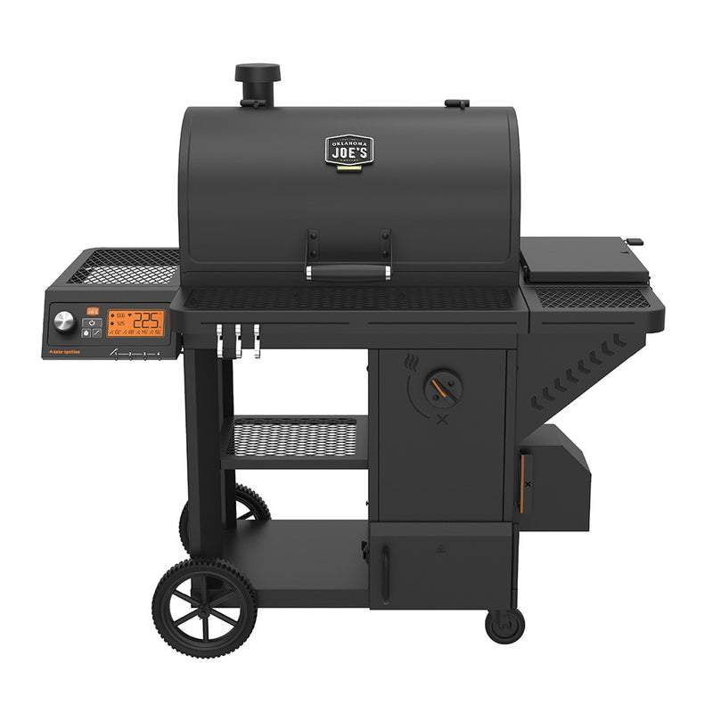 Oklahoma Joe's Tahoma Gravity Feed 553-Sq. in Black Horizontal Charcoal Smoker