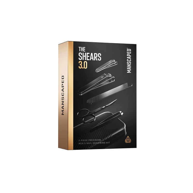 Manscaped - The Shears 3.0 5-Piece Precision Men’s Nail Grooming Travel Kit Stainless Steel Manicure Set - Black