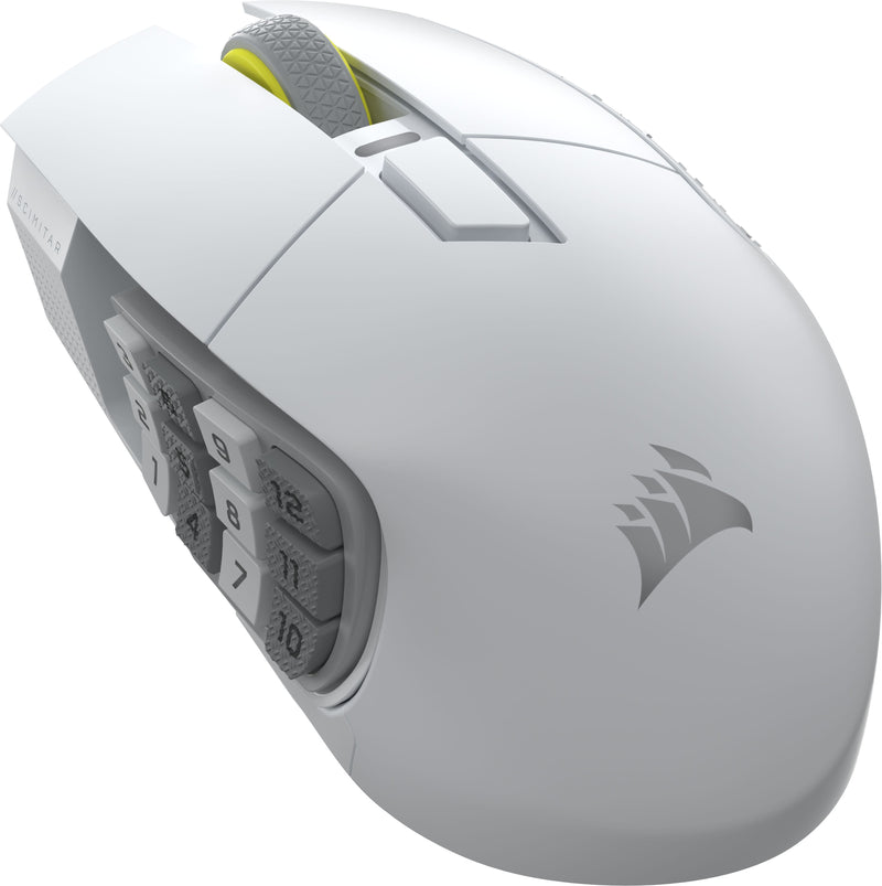 CORSAIR - Scimitar Elite Wireless SE MOBA/MMO Gaming Mouse with 16 Programmable Buttons - Wireless - White