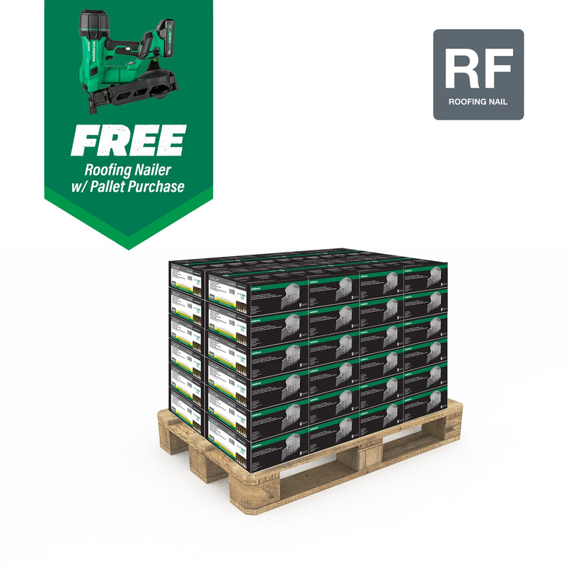Metabo HPT 1-1/4-in 16 -Degree Smooth Shank Electro-galvanized Collated Coil Roofing Nails 346000 -Per Pallet