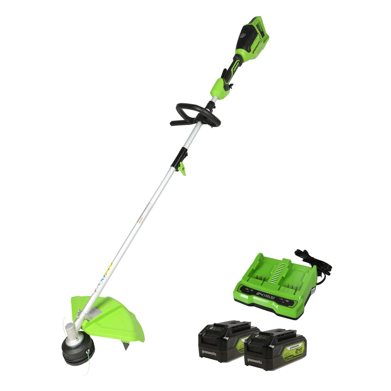 Greenworks 24-volt 16-in Split Shaft Attachment Capable Battery String Trimmer 4 Ah (Charger Included)
