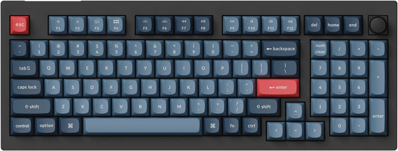 Keychron - V5 Max 96 Custom Wireless RGB Mechanical Keyboard with Programmable QMK/VIA Hot-Swappable Red Switch - Black