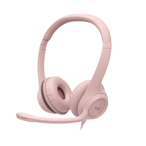 Logitech - H390 Wired USB-A On-Ear Stereo Headphones with Noise Canceling Microphone - Rose