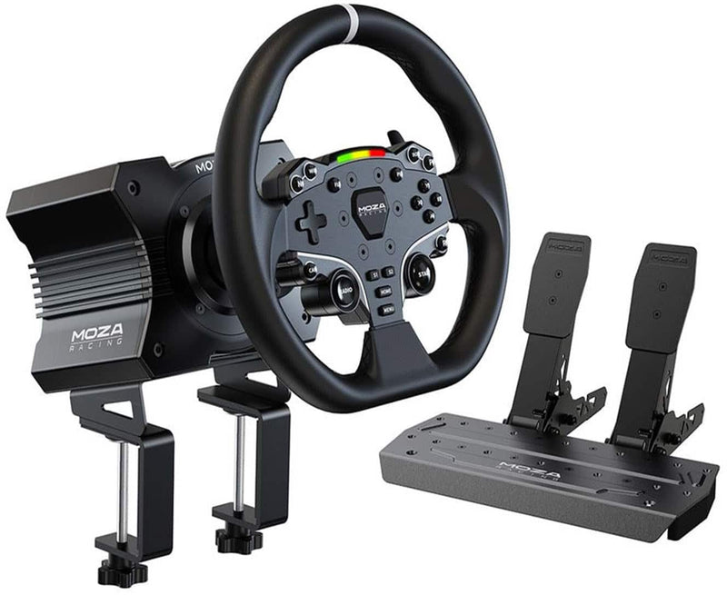Moza Racing - R5 Direct Drive Sim Racing Bundle with 5.5Nm of force for Windows (Pedals Wheelbase  Steering Wheel) - Black