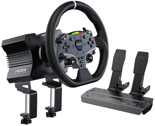 Moza Racing - R5 Direct Drive Sim Racing Bundle with 5.5Nm of force for Windows (Pedals Wheelbase  Steering Wheel) - Black
