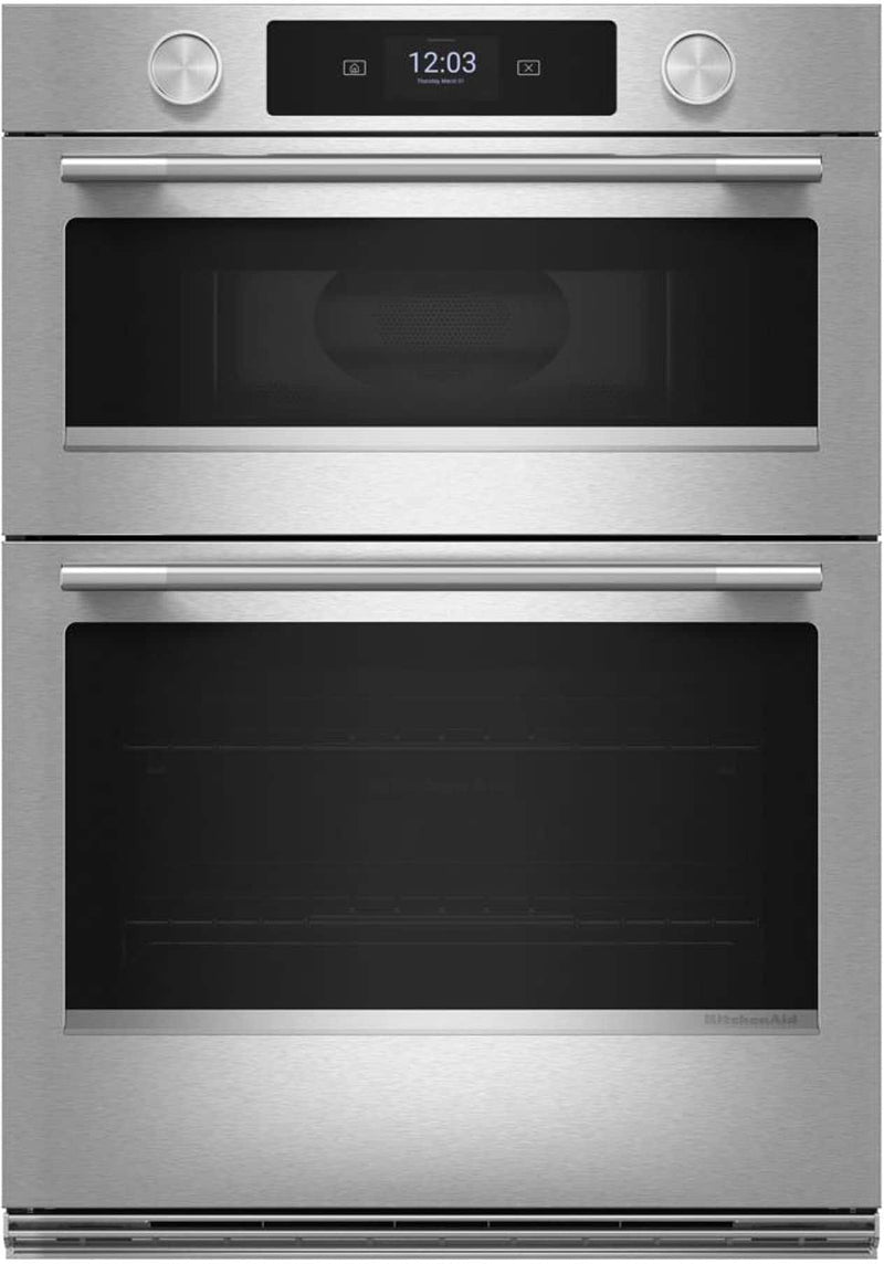 KitchenAid - 30" Built-In Electric Convection Combination Smart Wall Oven with Microwave and Assisted Cook Cycles - Stainless Steel