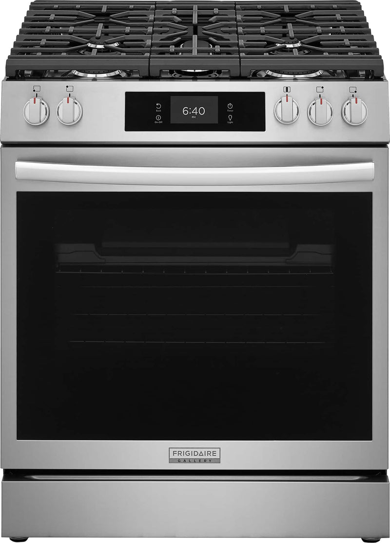 Frigidaire - Gallery 6.0 Cu. Ft. Slide-In Gas Range with Stone-Baked Pizza and 15+ Ways to Cook - Stainless Steel