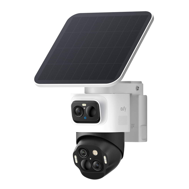 eufy - eufyCam S4 Triple Lens Wireless Solar Security Camera with 360 View Auto Tracking No Monthly Fees - White