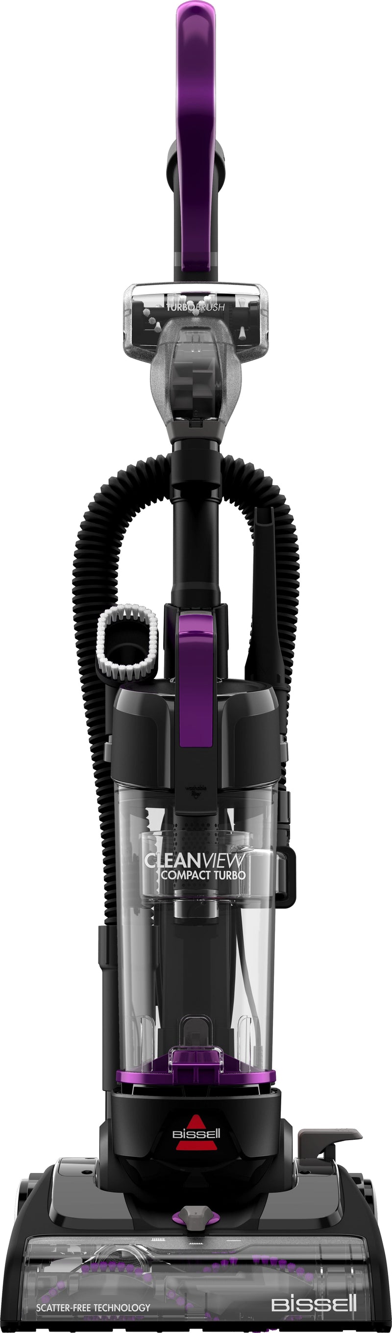 BISSELL - CleanView Compact Turbo Upright Vacuum - Black / Grapevine Purple