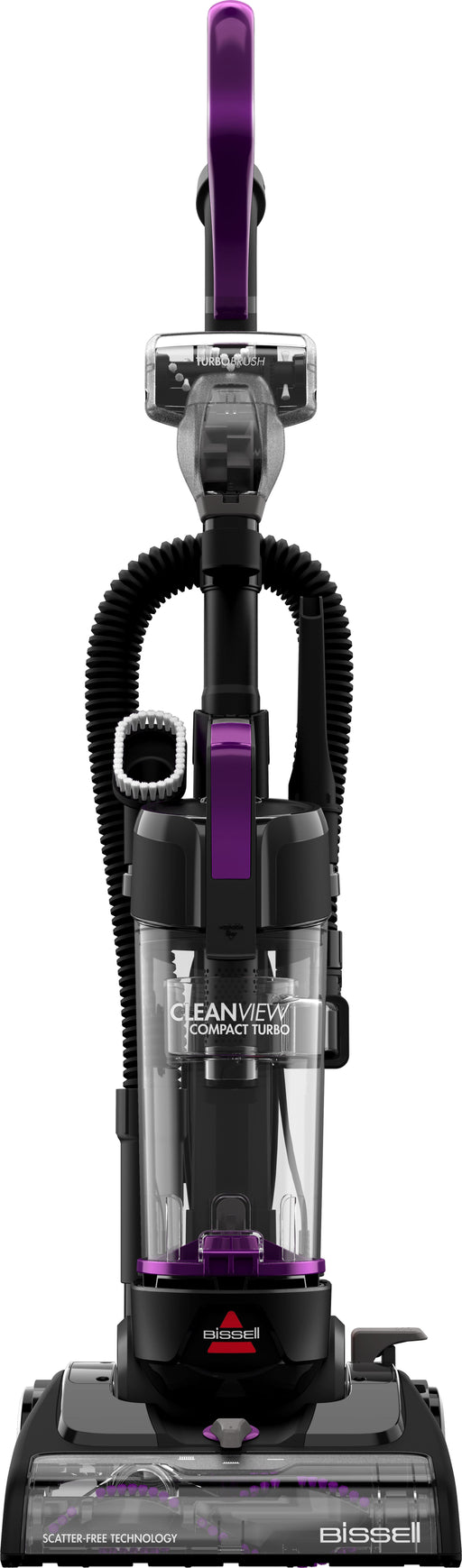BISSELL - CleanView Compact Turbo Upright Vacuum - Black / Grapevine Purple
