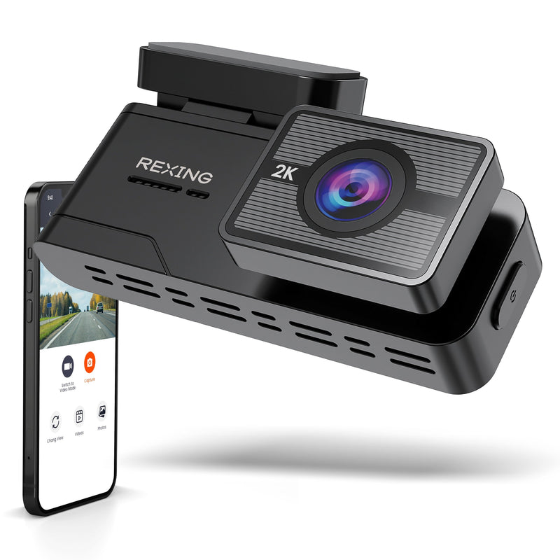 Rexing - C1  2K Front Dash Cam with Wi-Fi - Black