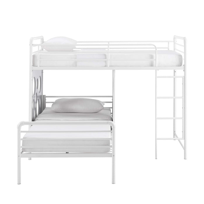 Walker Edison - Modern L-Shape Twin Bunk Bed - White