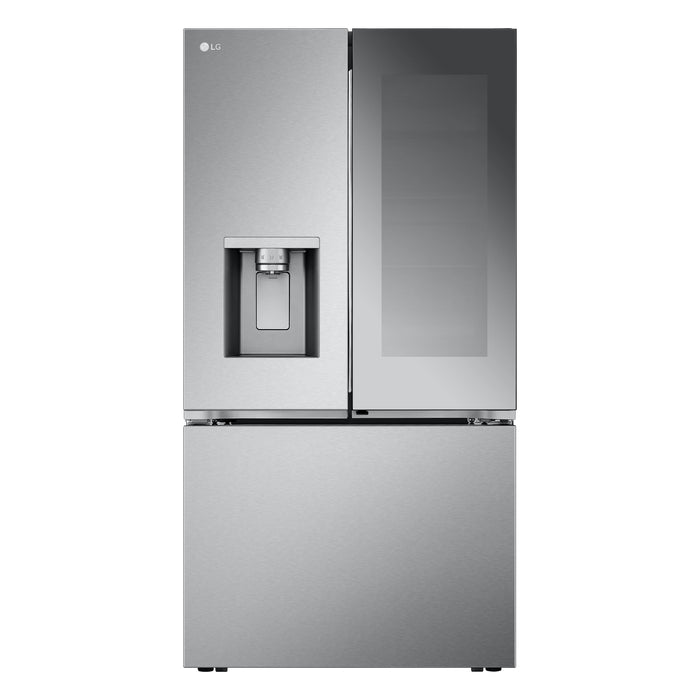 LG - Standard-Depth MAX 30.7 Cu. Ft.  French Door Smart Refrigerator with InstaView - Stainless Steel