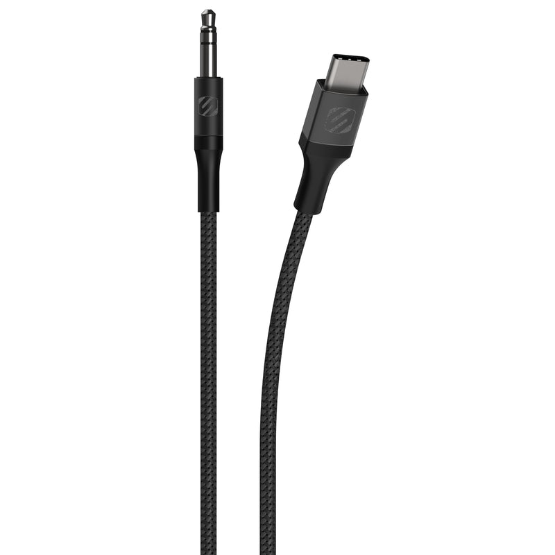 Scosche - 4 ft USB-C to 3.5mm AUX Braided Audio Cable HookUp Premium - Space Gray