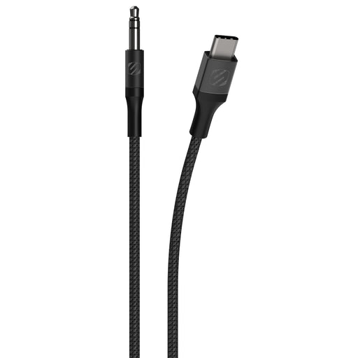 Scosche - 4 ft USB-C to 3.5mm AUX Braided Audio Cable HookUp Premium - Space Gray