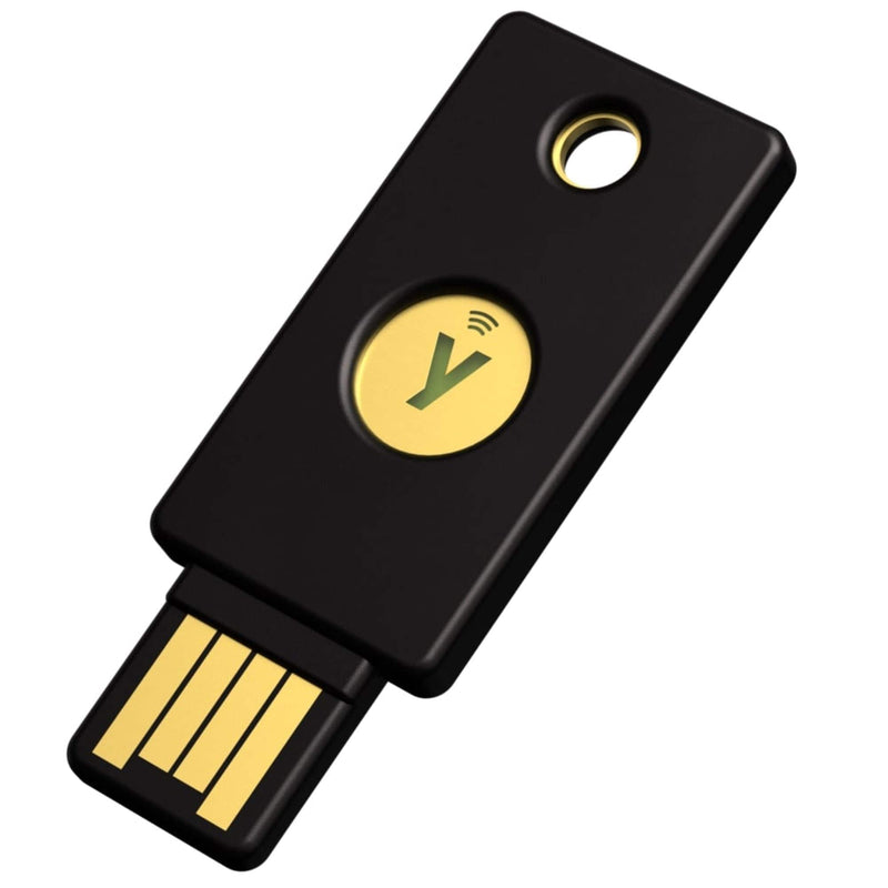 Yubico - YubiKey 5 NFC - Two-Factor authentication (2FA) Security Key Connect via USB-A or NFC FIDO Certified One Pack - Black