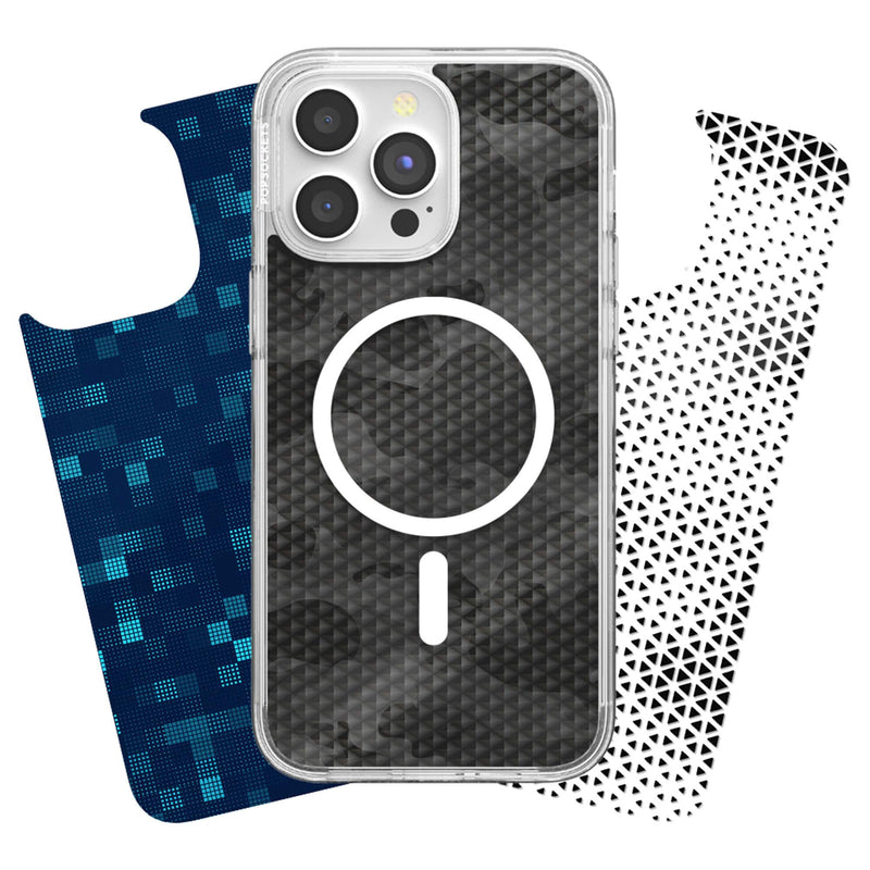 Looks iPhone 15 Pro Swappable Graphic Case Inserts (3 per pack) - compatible with PopSockets PopCase only - Geo Collection