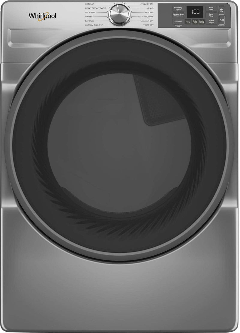 Whirlpool - 7.4 cu. ft. Smart Front Load ENERGY STAR Gas Dryer with Wrinkle Shield Option - Radiant Silver