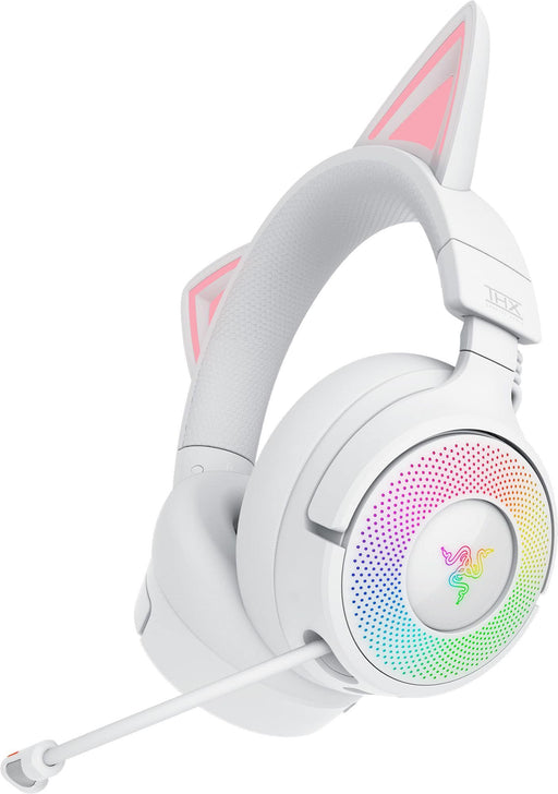 Razer - Kraken Kitty V3 Pro Bluetooth Wireless Over-the-Ear Gaming Headset for PC Mac PlayStation Nintendo Switch Steam Deck - White