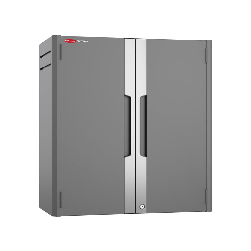 Rubbermaid FastTrack 32-in W x 34-in H x 18-in D Wall-mounted Steel Garage Cabinet in Gray