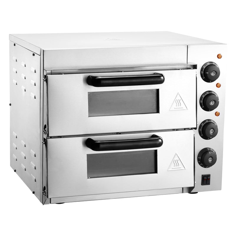 VEVOR 14-IN 2-Tier Electric Pizza Oven Stainless steel Hearth Electric Indoor/Outdoor Pizza Oven