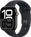 Apple Watch Series 10 (GPS) 46mm Aluminum Case with Black Sport Band - S/M - Jet Black