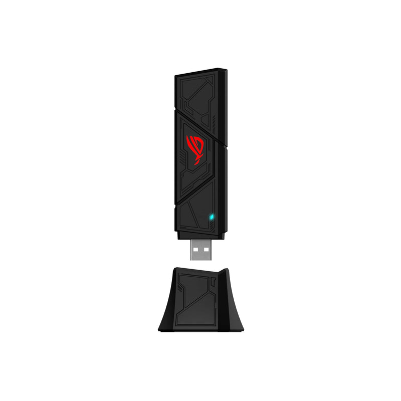 ASUS - ROG USB-BE92 BE6500 Tri-Band Wi-Fi 7 USB Network Adapter - Black