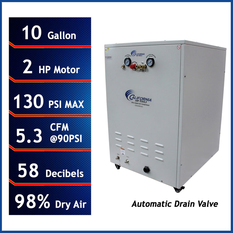 California Air Tools 10-Gallon Portable Electric 125 PSI Pancake Air Compressor