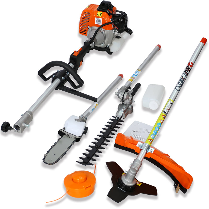 Tatayosi 4-in-1 Multi-Functional Trimming Tool 33 CC 2-Cycle Garden Tool with Gas Pole Saw Hedge Trimmer Grass Trimmer and Brush Cutter EPA Compliant