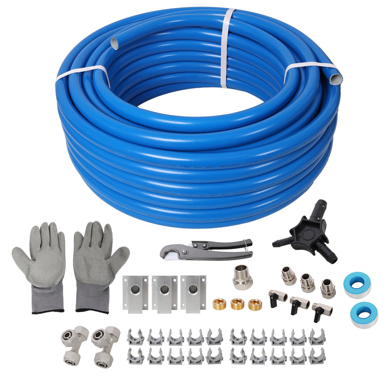 Tatayosi 3/4 Inches X 100 FT Air Compressor Piping High Quality PEX-AL-PEX Tubing Air Hose Kit Air Compressor Accessories Blue Tubing