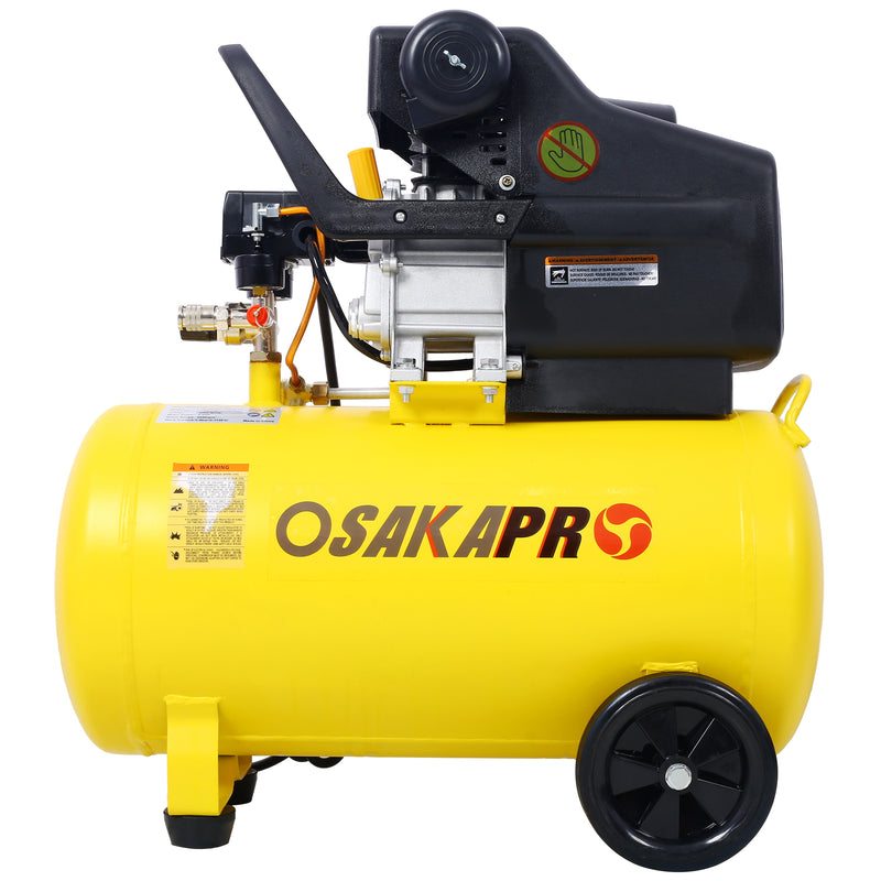 Tatayosi 4.5 HP Portable 13 Gallon Oil-Lubricated Air Compressor with Quiet Horizontal Tank Adjustable Pressure and Built-in Wheel