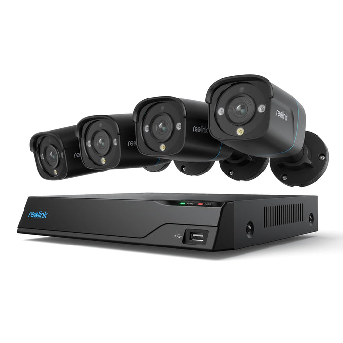 Reolink Advantage Series 8-Channel 4K PoE NVR Security Camera System with 4 Cameras - NVS8-8MB4 - Black  White