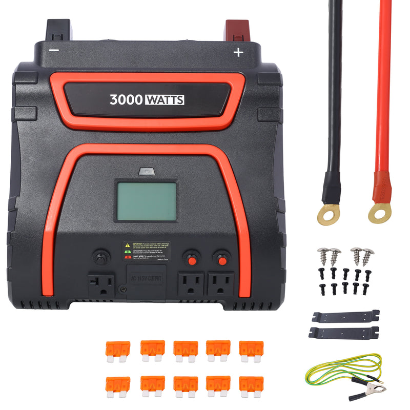 Tatayosi 3000 Watts Power Inverter Modified Sine Wave Car LED Display  Portable AC Power Emergencies Job Sites Trucks Boats Off Grid RV Camping 12V to 115 Volts  ETL Approved