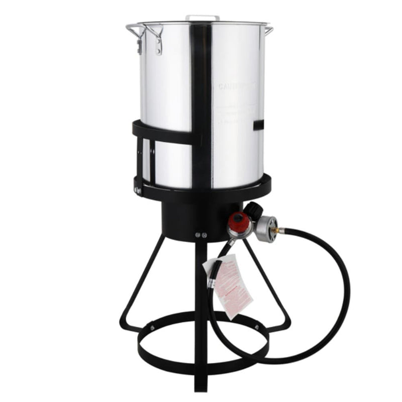 Zyerch 13x32in 2-Piece Set Aluminum Outdoor Fryer Gas Fryer Tripod Stove Rack For Turkey Seafood And More