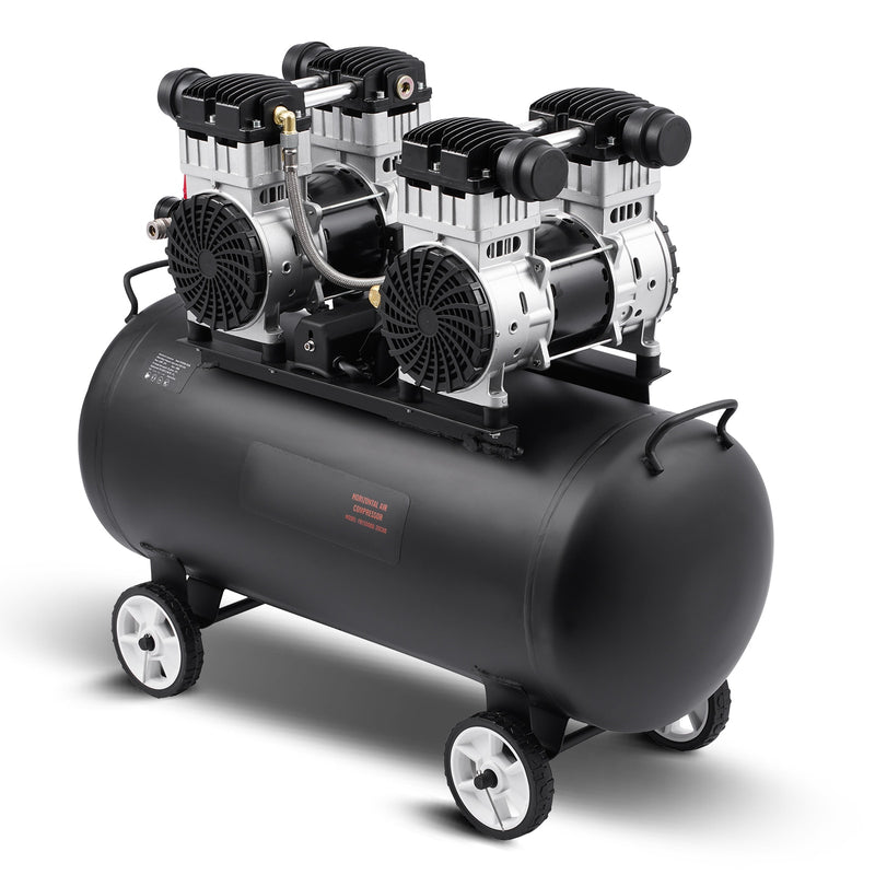 VEVOR Air Compressor  20 Gallon Steel Tank  4HP 10.6 CFM 90 PSI Oil Free Air Compressor and Max. 125PSI Pressure  78dB Ultra Quiet Portable Compressor  for Auto Repair  Tire Inflation  Spray Painting