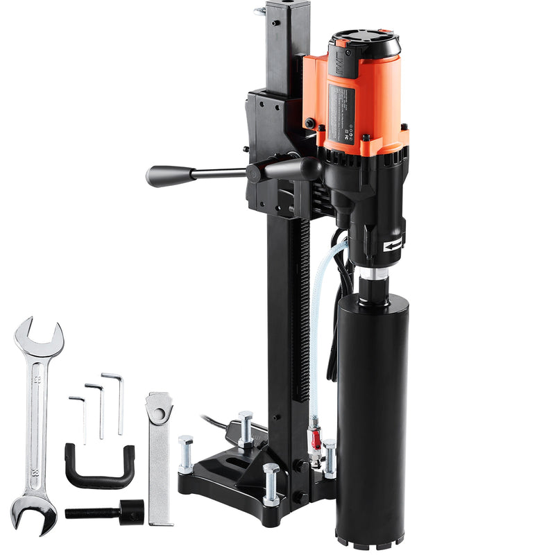 VEVOR Diamond Core Drilling Machine  8in WetandDry Concrete Core Drill Rig with Stand  750RPM Speed and 1-1/4in 5/8in Thread and Lifting Handle  8in Drilling Diameter for Concrete Brick Block Stone  2500W