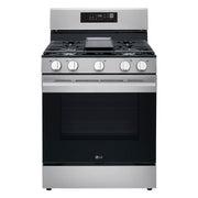 LG - 6.3 Cu. Ft. Freestanding Gas True Convection Smart Range with EasyClean Air Fry and UltraHeat 20K Burner - Stainless Steel