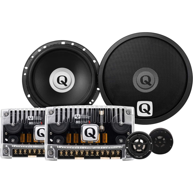 MB Quart - Q Series 6-1/2" 2-Way Car Speakers with Mica Filled Polypropylene Cones (Pair) - Black