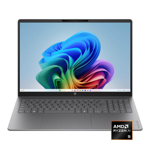 HP - OmniBook 5 - 16" 2K Touchscreen Laptop - AMD Ryzen AI 5 330 (2025) - 16GB Memory - 512GB SSD - Copilot+ PC - Meteor Silver