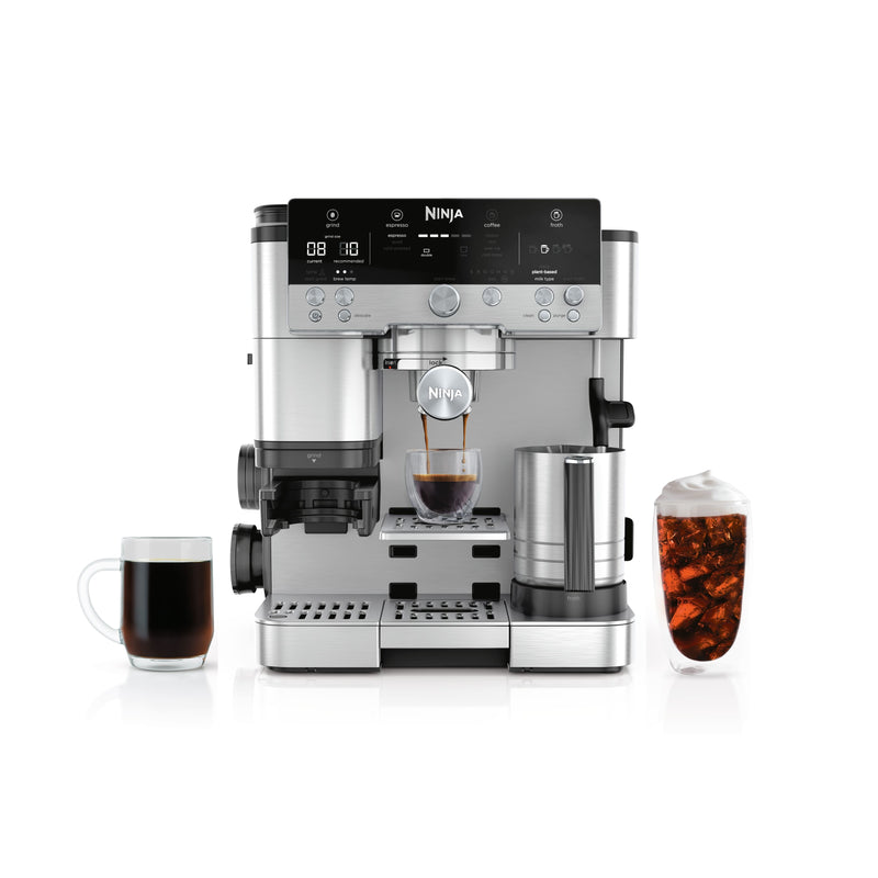 Ninja - Luxe Caf Premier Series 3-in-1 Espresso Coffee and Cold Brew Machine with Grinder and Scale and Hands-Free Frother - Stainless Steel