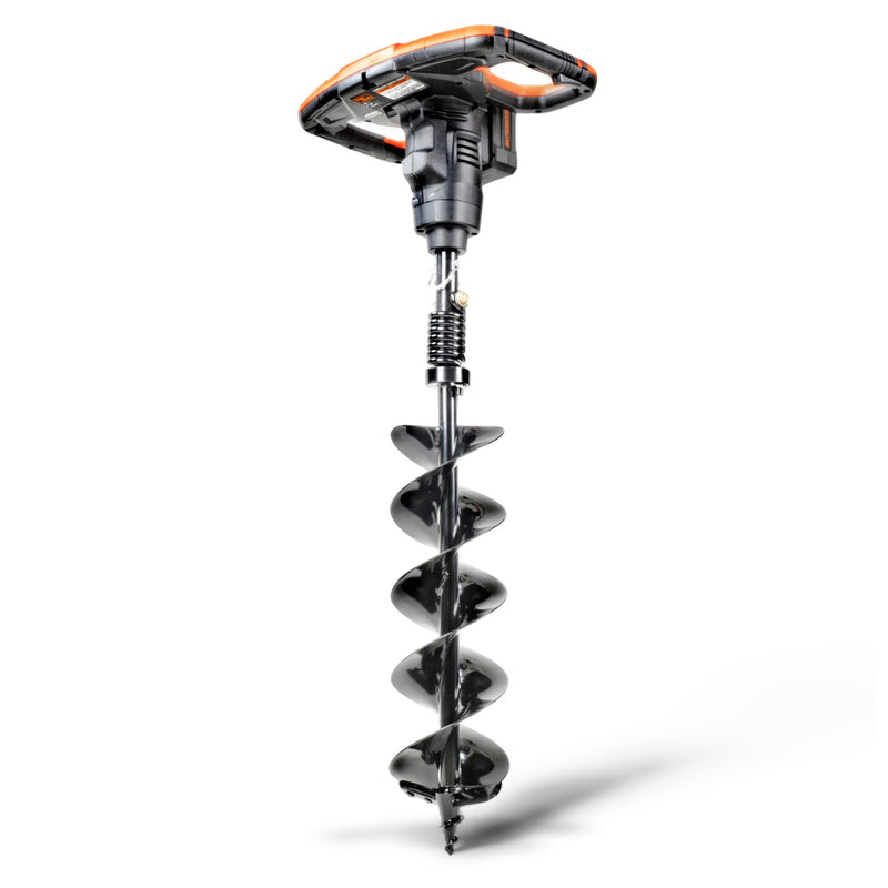 SuperHandy Earth Auger Power Head with Steel 6 Inch by 30 Inch Bit Ultra Duty Eco Friendly Electric Cordless Lithium Ion Battery and Charger for Earth Burrowing Drilling and Post Hole Digging