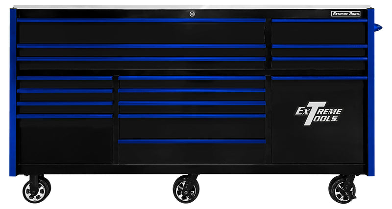 Extreme Tools RX Series 84-in W x 47-in H 16 -Drawer Steel Rolling Tool Cabinet ( Black gloss powder coat )