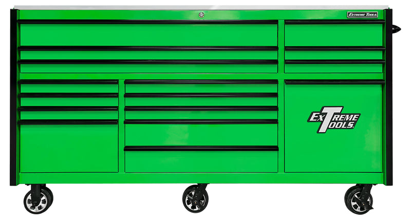 Extreme Tools RX Series 84-in W x 47.32-in H 16 -Drawer Steel Rolling Tool Cabinet ( Green Gloss Powder Coat )