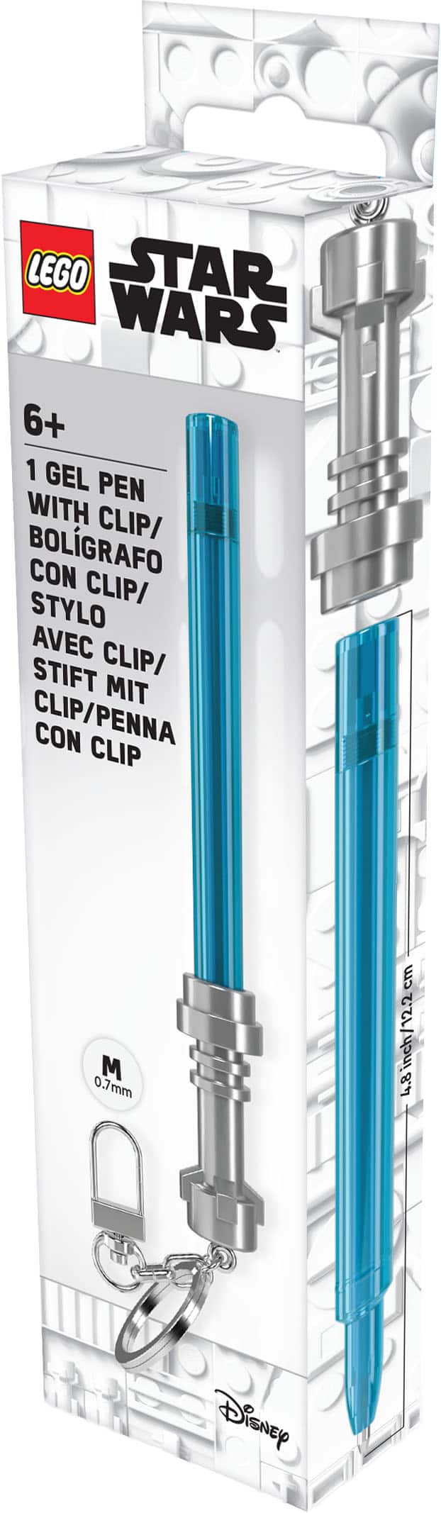 Santoki - LEGO Star Wars Lightsaber Gel Pen  With Clip And Key Ring- Azur