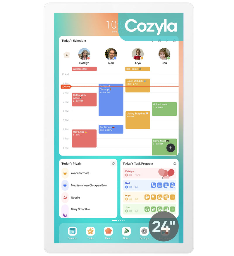 Cozyla - Digital 24" Calendar+2 - White
