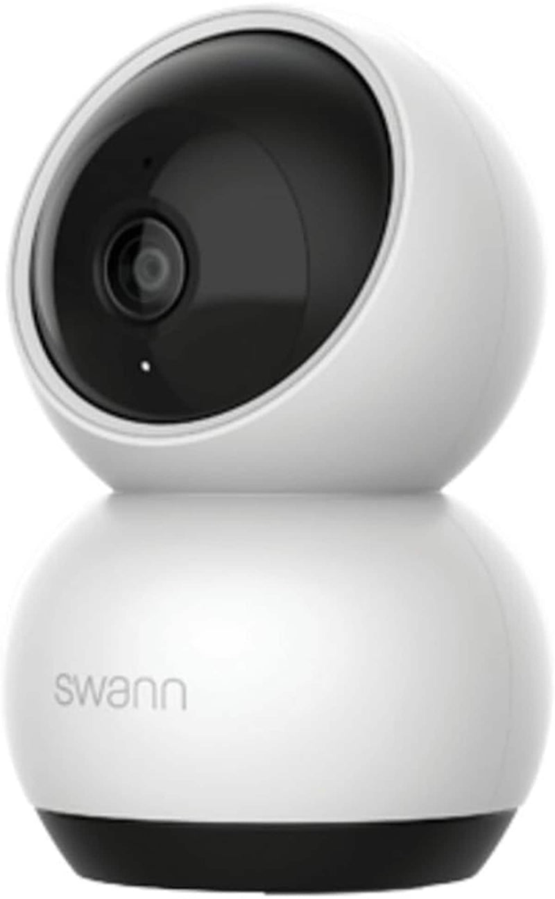 Swann - EVO 2K HD Pan-Tilt Indoor Wi-Fi Security Camera W/ Auto Tracking Motion/Pet/Person Detection Night Vision 2-Way Talk - White