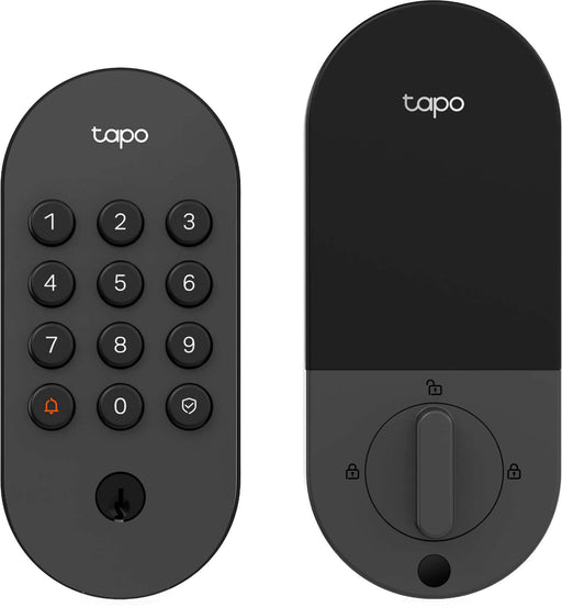 TP-Link - Tapo DL100 Smart Wi-Fi Deadbolt Door Lock  Keyless Tactile Buttons App-Controlled Custom Access Fits Standard Doors - Black