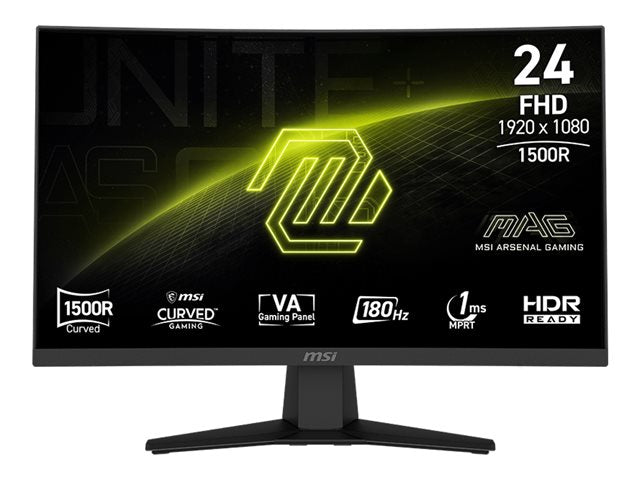MSI - MAG 244C 24" VA LCD Curved FHD 180Hz 1ms Adaptive Sync Gaming Monitor with HDR ready (DisplayPort HDMI 250cd) - Black