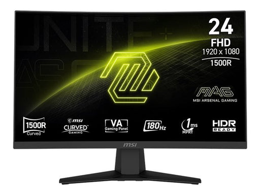MSI - MAG 244C 24" VA LCD Curved FHD 180Hz 1ms Adaptive Sync Gaming Monitor with HDR ready (DisplayPort HDMI 250cd) - Black