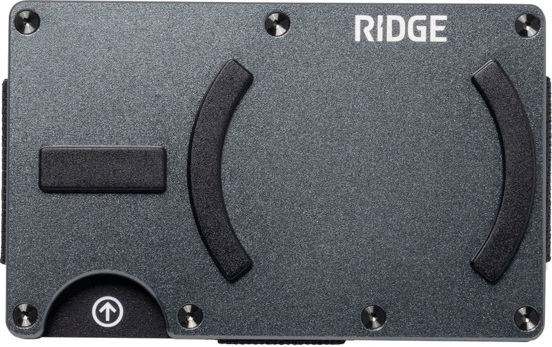 The Ridge Wallet - Gunmetal MagSafe Wallet Cash Strap - Silver